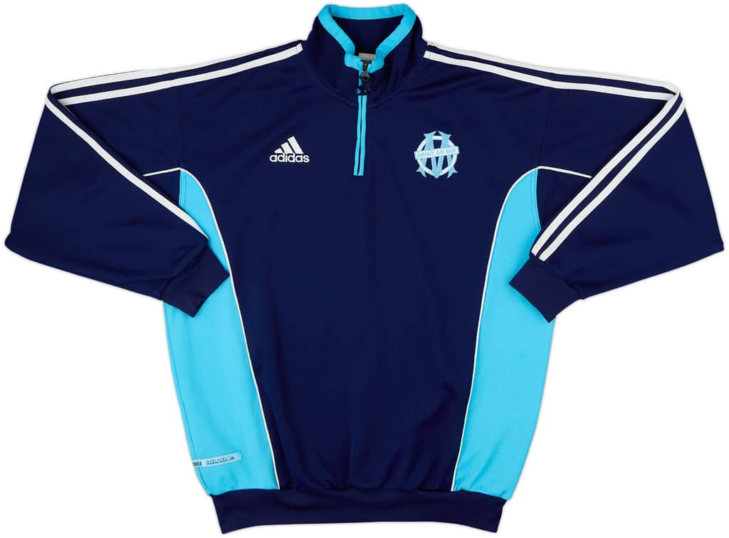 1999-00 Olympique Marseille adidas 1/4 Zip Training Top - 9/10 - (M)