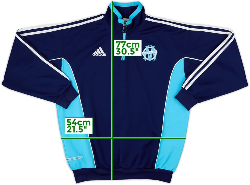 1999-00 Olympique Marseille adidas 1/4 Zip Training Top - 9/10 - (M)
