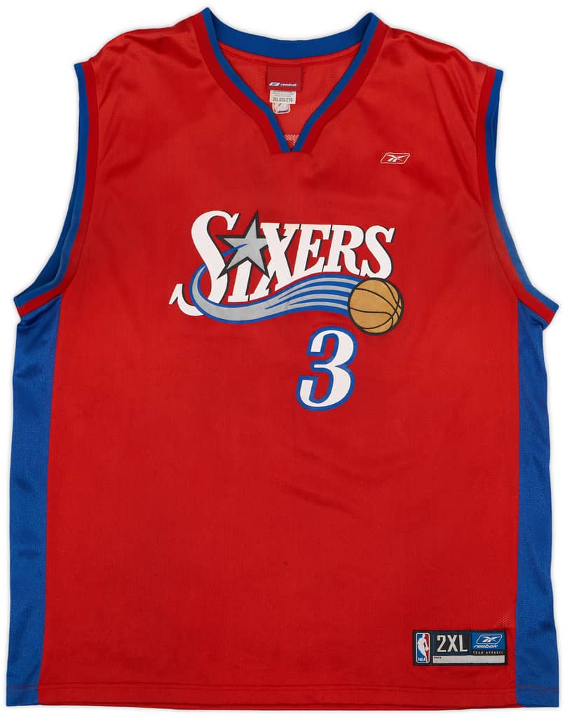 2002-06 Philadelphia 76ers Iverson #3 Reebok Alternate Jersey - 8/10 - (XXL)