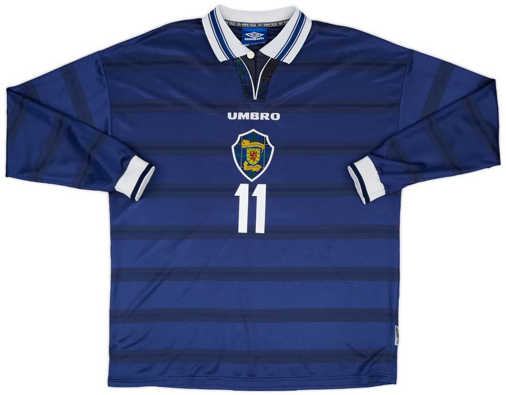 1998-00 Scotland Home L/S Shirt Collins #11 - 6/10 - (XXL)