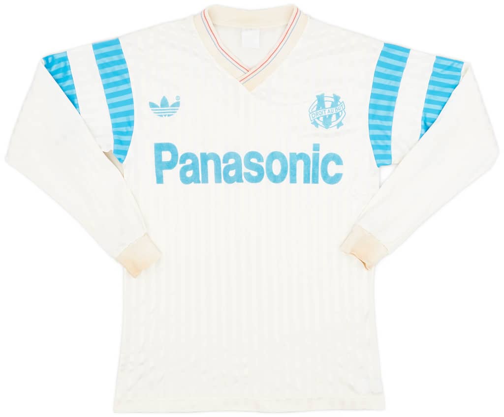 1990-91 Olympique Marseille Home L/S Shirt - 6/10 - (S)