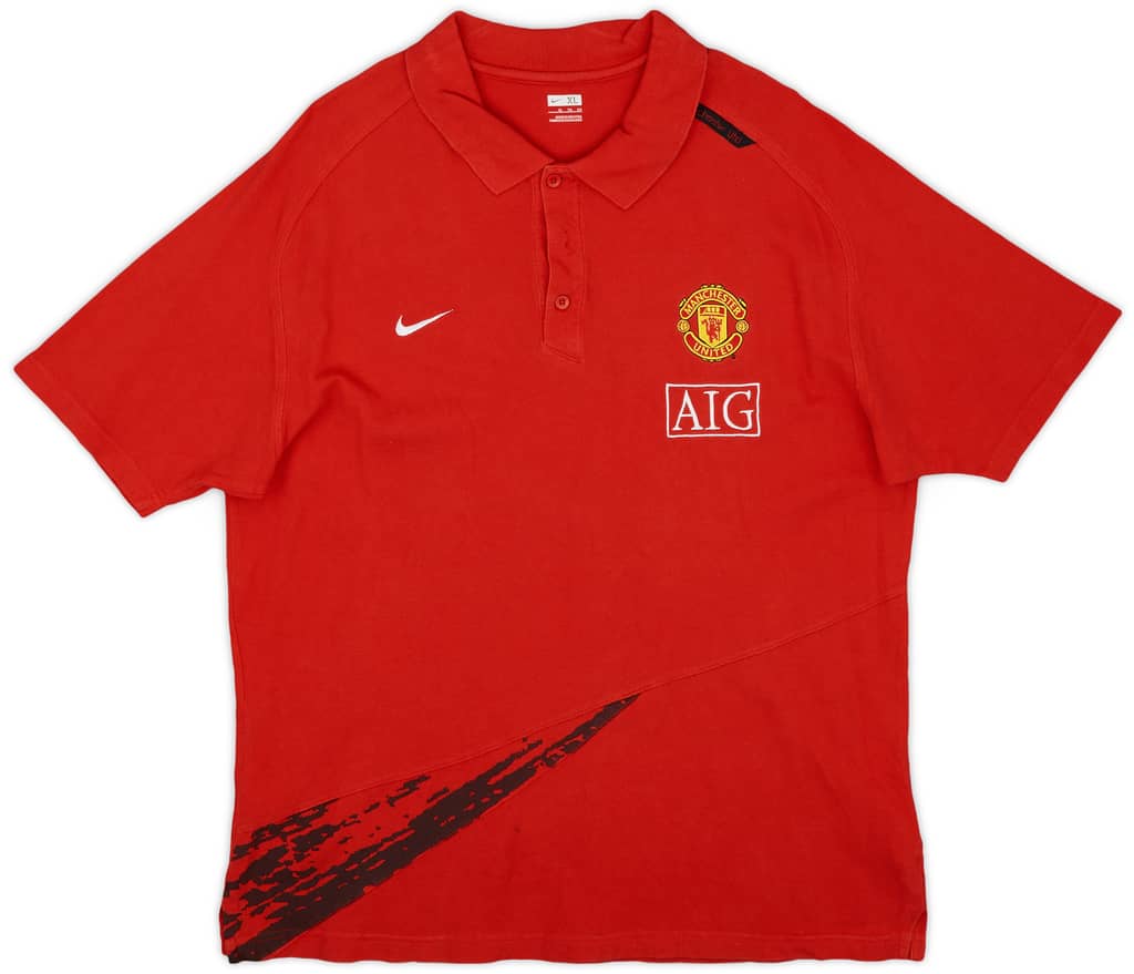 2007-08 Manchester United Nike Polo Shirt - 8/10 - (XL)
