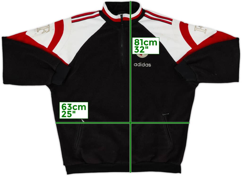 1996-98 Feyenoord adidas Fleece 1/4 Zip Training Top - 8/10 - (L/XL)