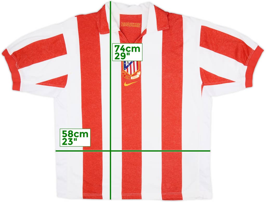 2003-04 Atletico Madrid Centenary Home Shirt - 8/10 - (XL)