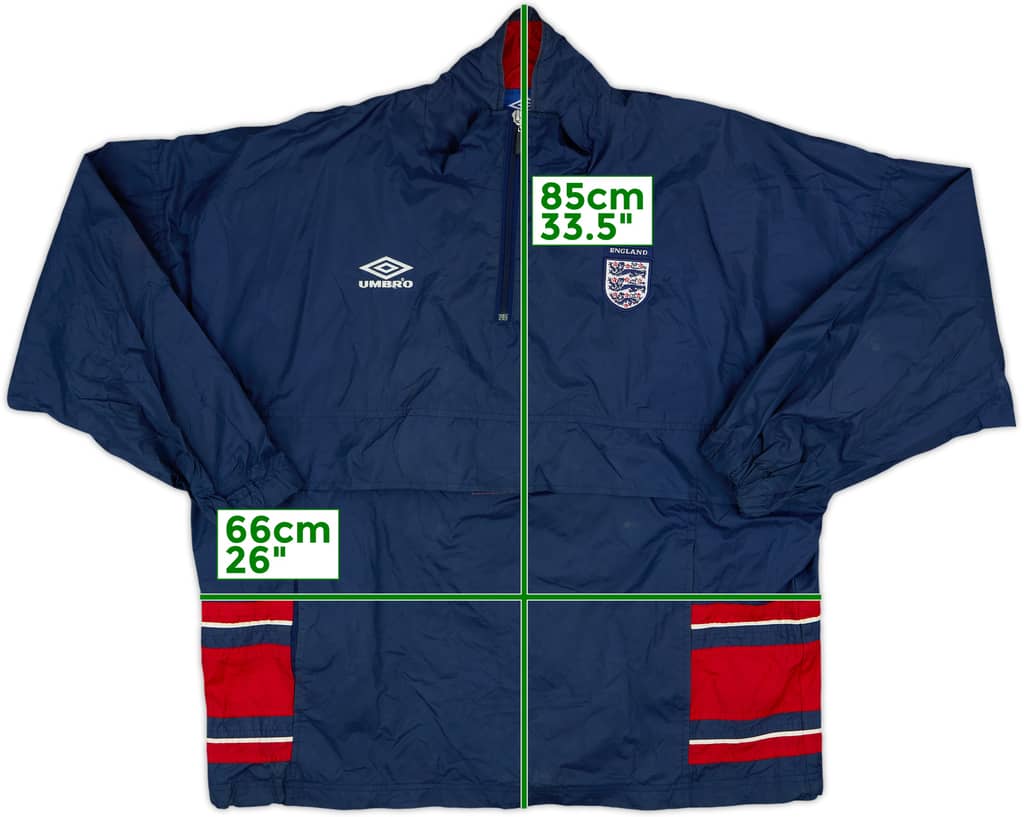 2000-02 England Umbro 1/4 Zip Rain Jacket - 8/10 - (XL)