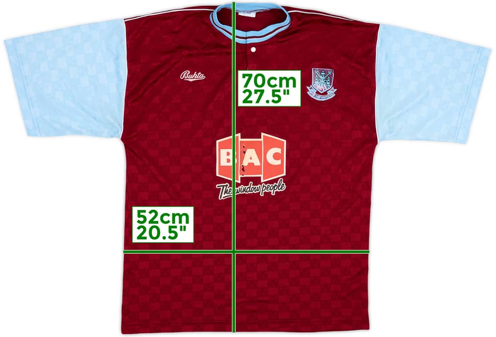 1990-91 West Ham Home Shirt - 5/10 - (M)