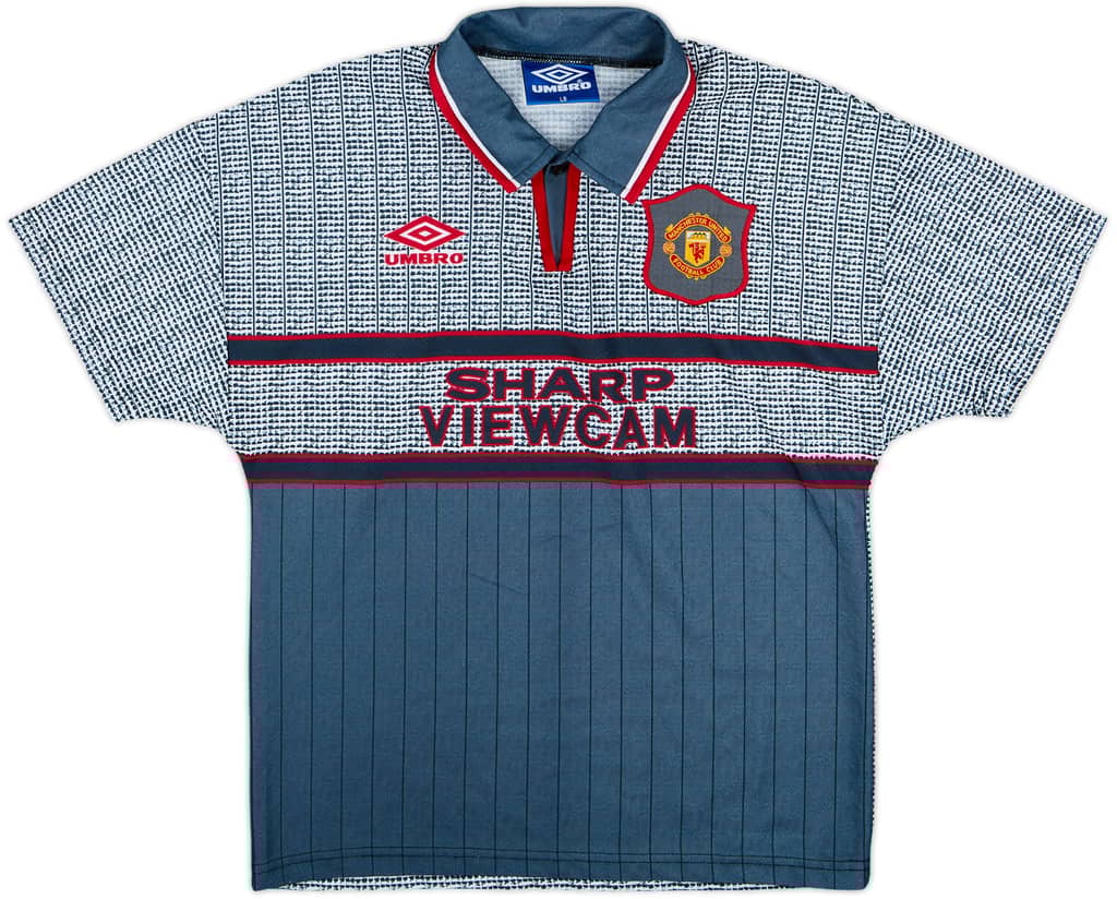 1995-96 Manchester United Away Shirt - 10/10 - (L.Boys)