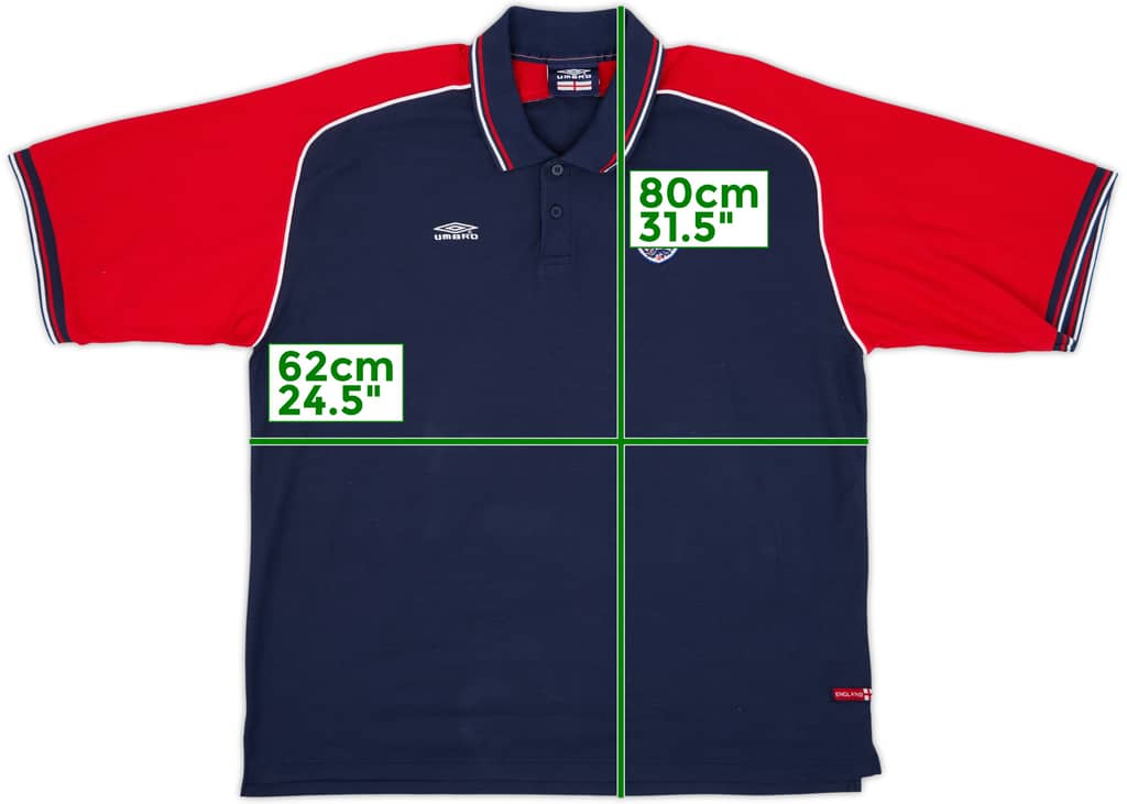 2000-02 England Umbro Polo Shirt - 8/10 - (XXL)