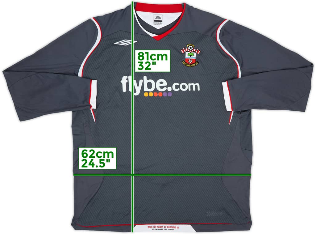 2008-09 Southampton Away L/S Shirt - 9/10 - (XXL)