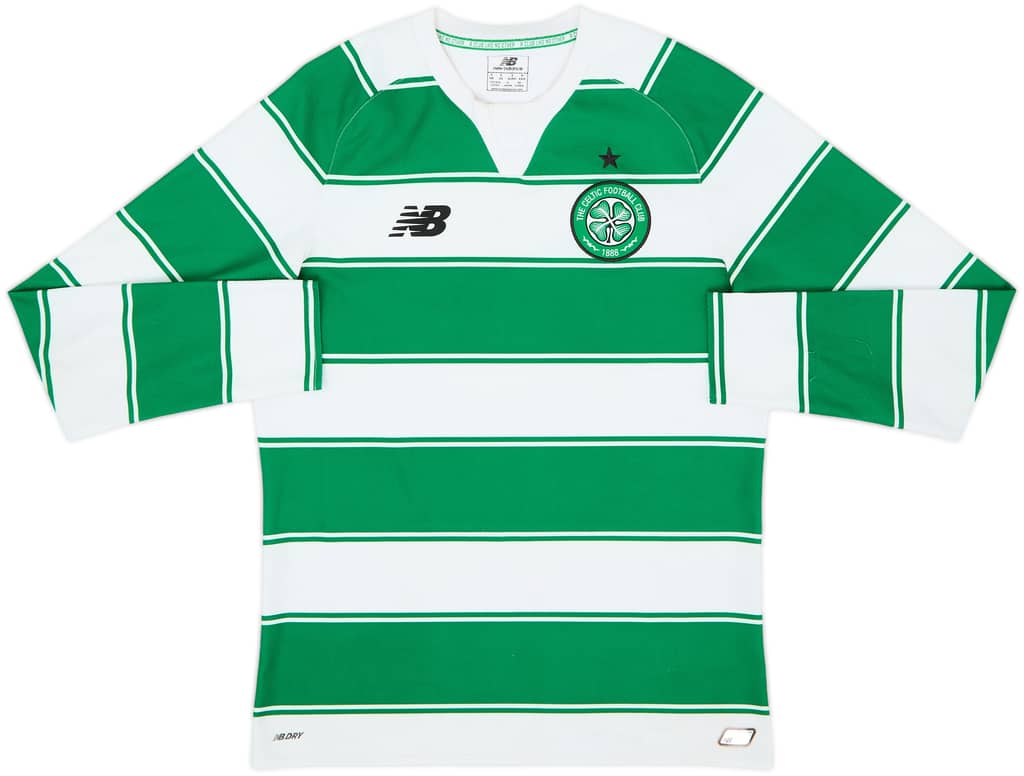 2015-16 Celtic Home L/S Shirt - 7/10 - (S)