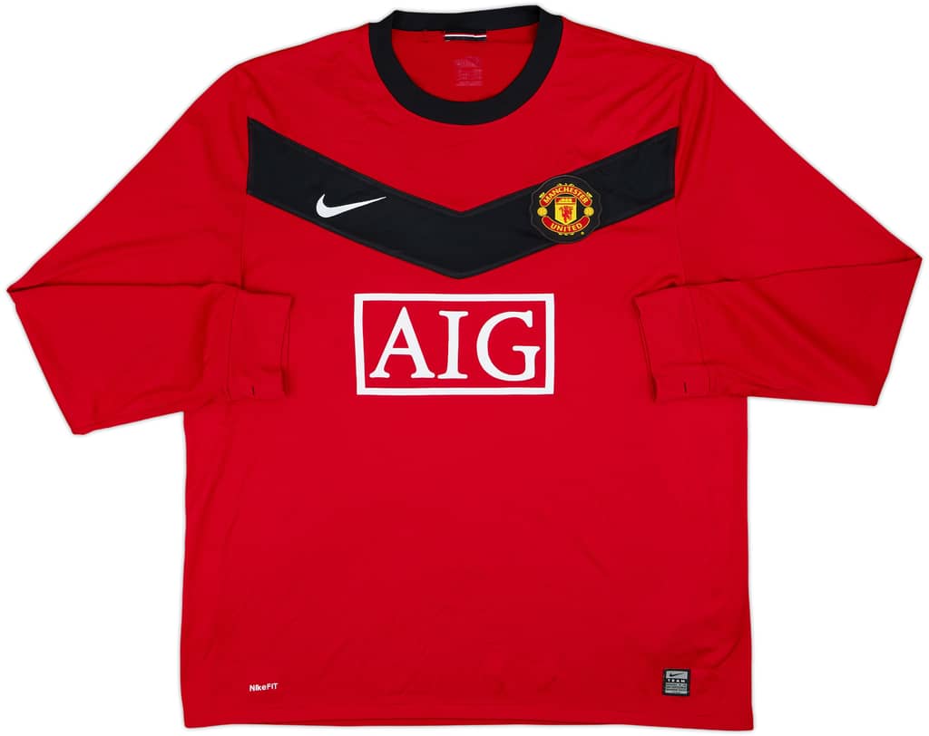 2009-10 Manchester United Home L/S Shirt - 5/10 - (XL)