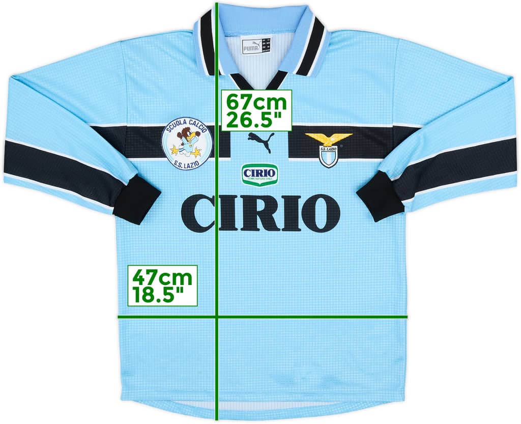 1998-00 Lazio Home L/S Shirt - 9/10 - (L.Boys)
