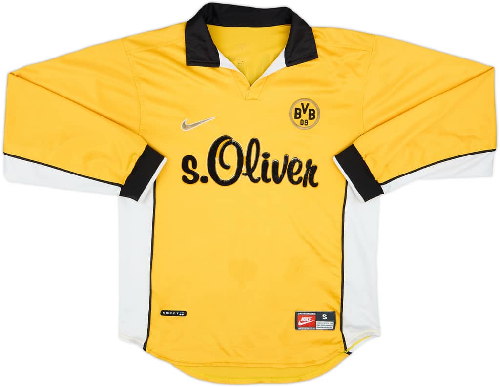 1998-00 Borussia Dortmund Home L/S Shirt Heinrich #6 - 4/10 - (S)