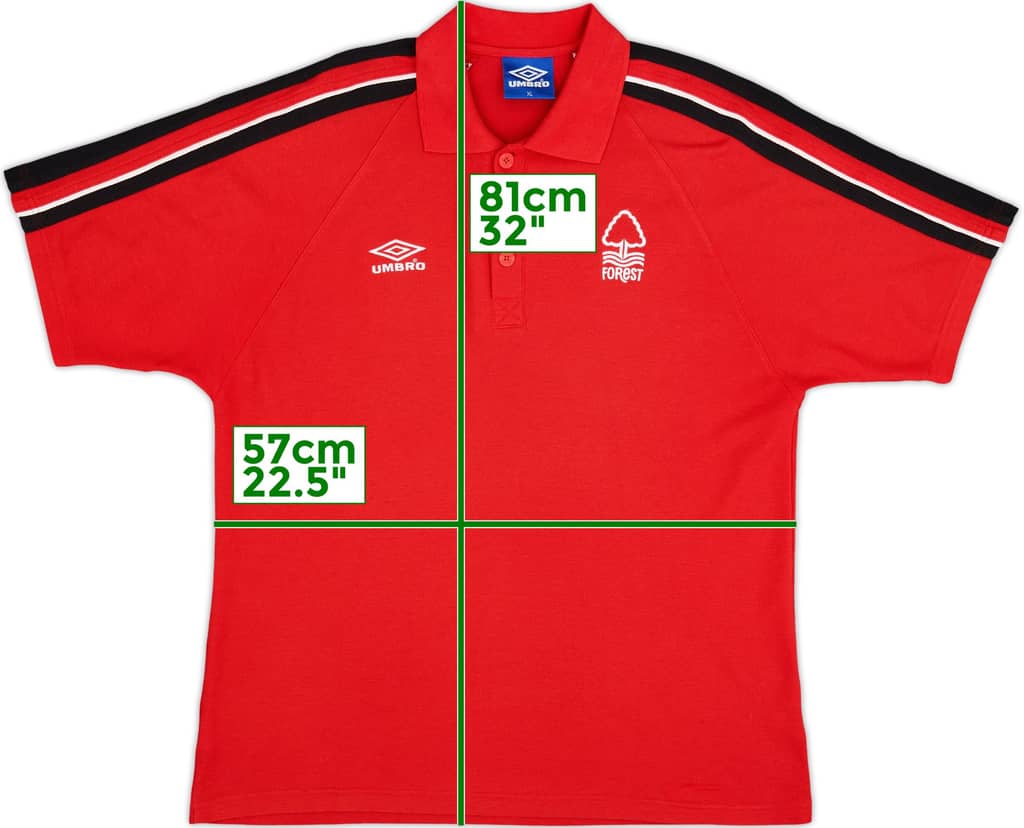1996-98 Nottingham Forest Umbro Polo Shirt - 8/10 - (XL)