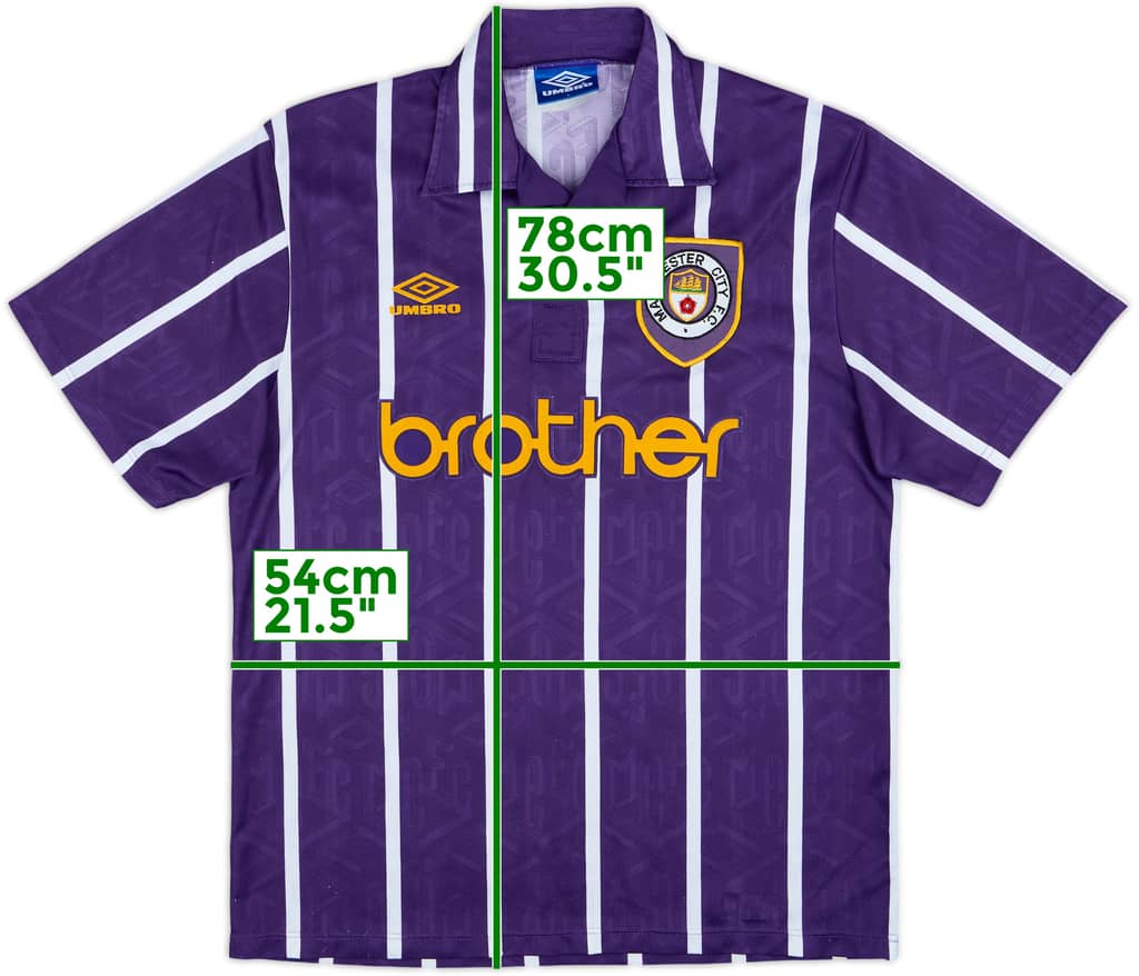 1993-94 Manchester City Camiseta de visitante - 8/10 - (L)