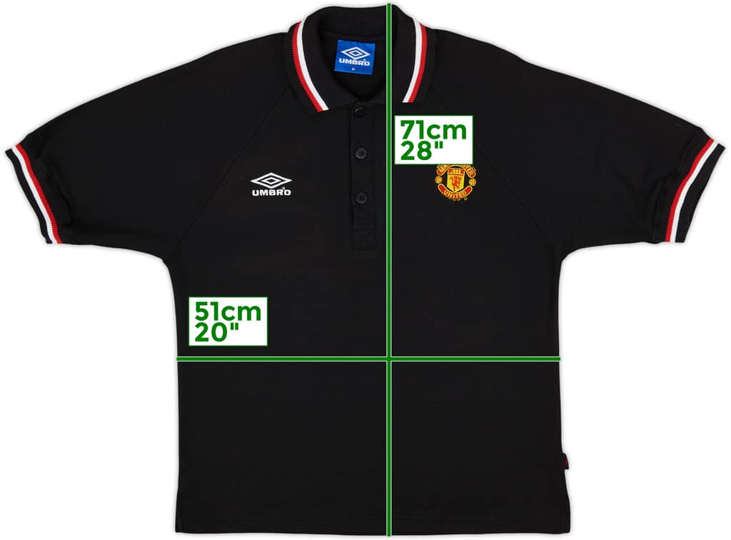1998-99 Manchester United Umbro Polo Shirt - 8/10 - (M)