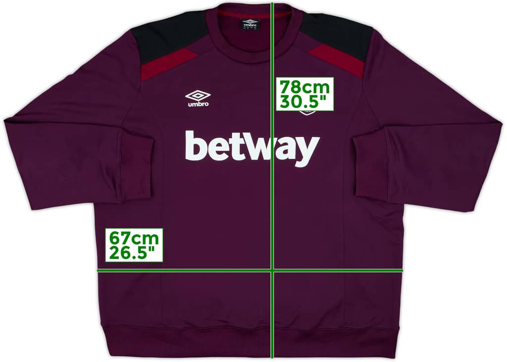 2018-19 West Ham Umbro Sweat Top - 6/10 - (3XL)
