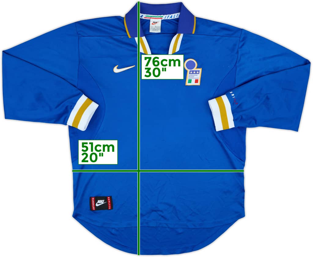 1996-97 Italy Home L/S Shirt - 7/10 - (L)