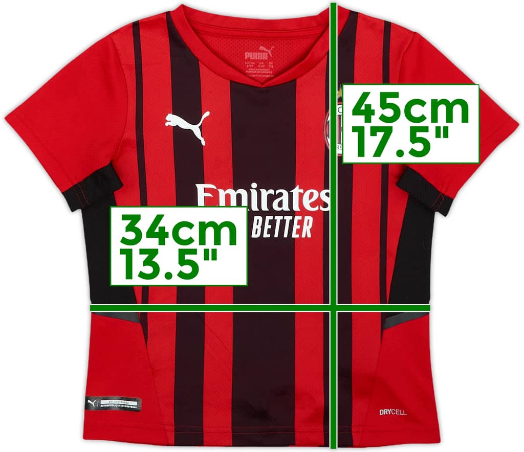 2021-22 AC Milan Home Shirt - 8/10 - (5-6 Years)