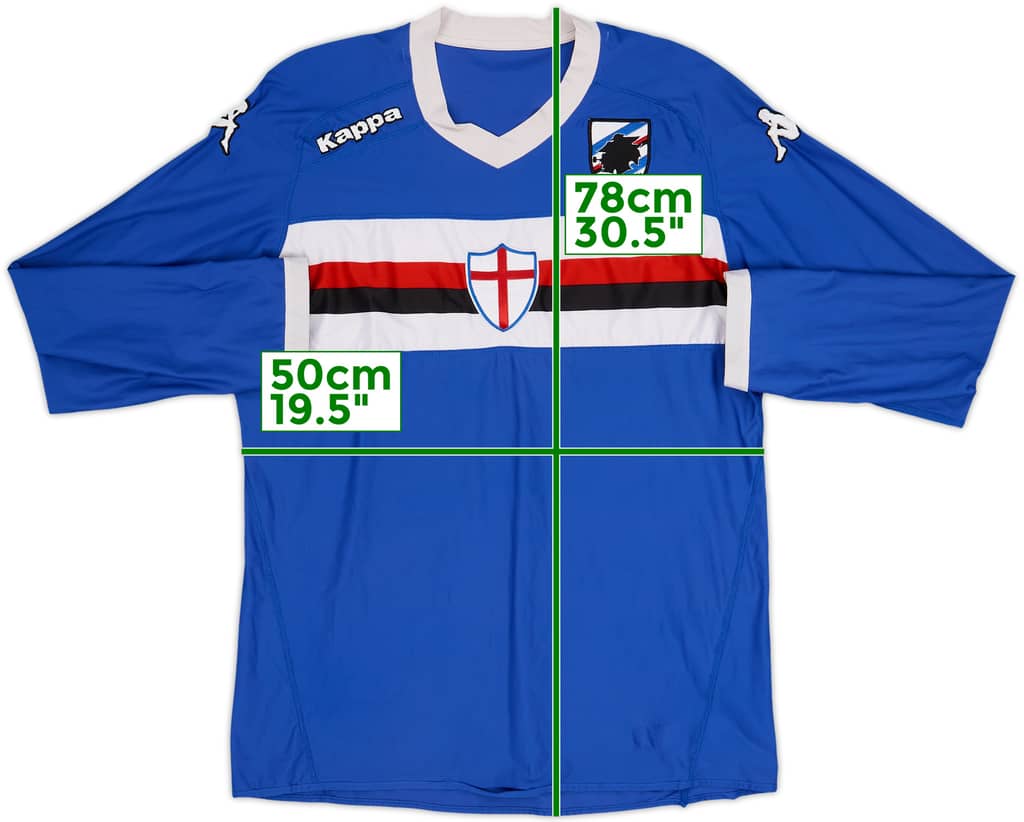 2010-11 Sampdoria Home L/S Shirt - 8/10 - (XL)