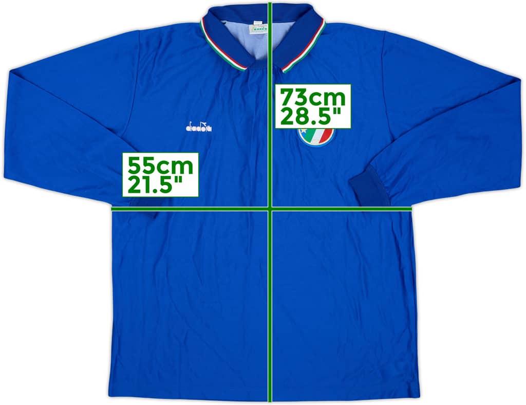Camiseta de manga larga de local de Italia 1986-91 - 6/10 - (XL)