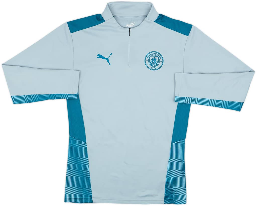2021-22 Manchester City Puma 1/4 Zip Drill Top - 8/10 - (S)