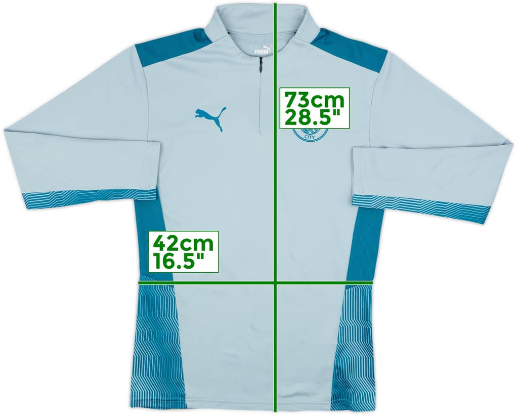 2021-22 Manchester City Puma 1/4 Zip Drill Top - 8/10 - (S)