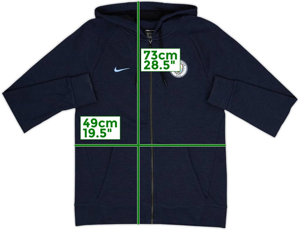 2017-18 Manchester City Nike Hooded Track Jacket - 9/10 - (S)