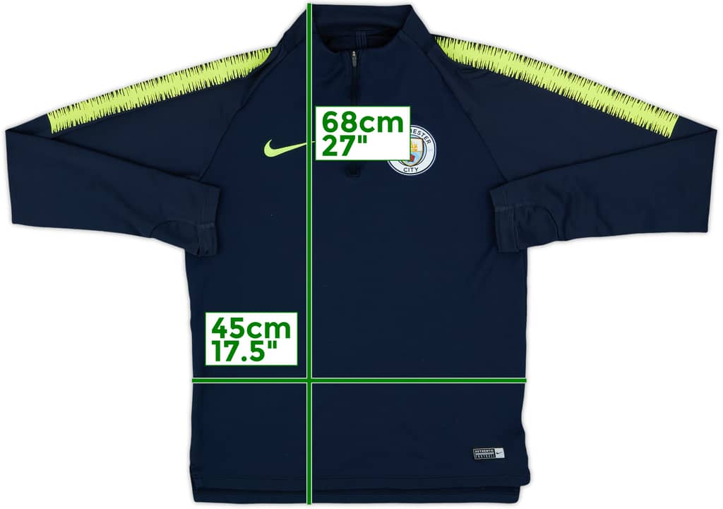 2018-19 Manchester City Nike 1/4 Zip Drill Top - 8/10 - (S)