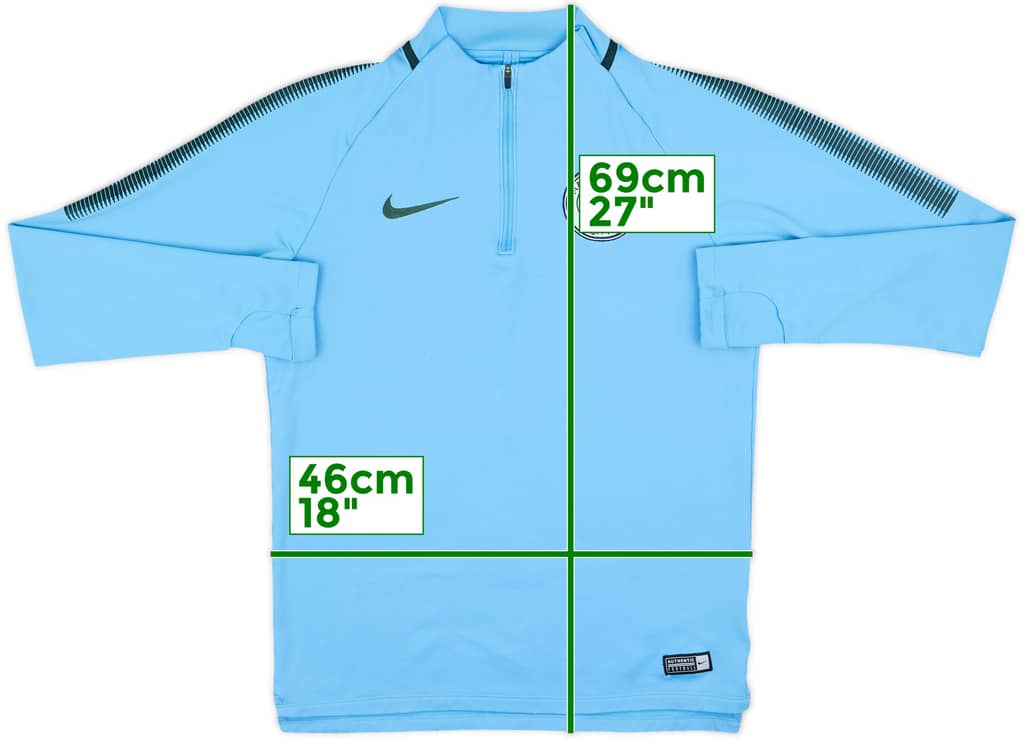2017-18 Manchester City Nike 1/4 Zip Drill Top - 6/10 - (S)