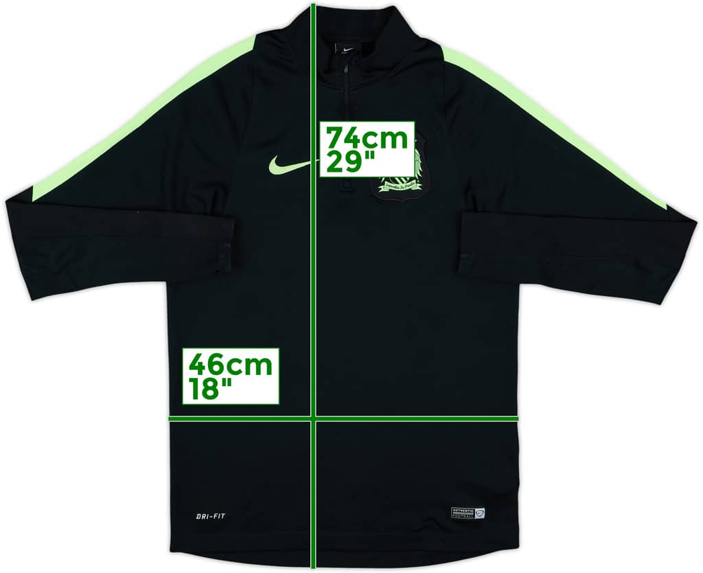 2015-16 Manchester City Nike 1/4 Zip Drill Top - 8/10 - (S)