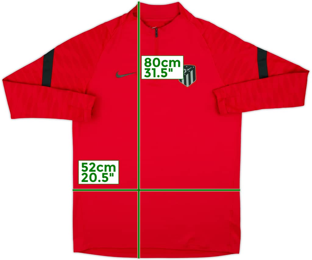 2021-22 Atletico Madrid Nike 1/4 Zip Drill Top - 8/10 - (L)
