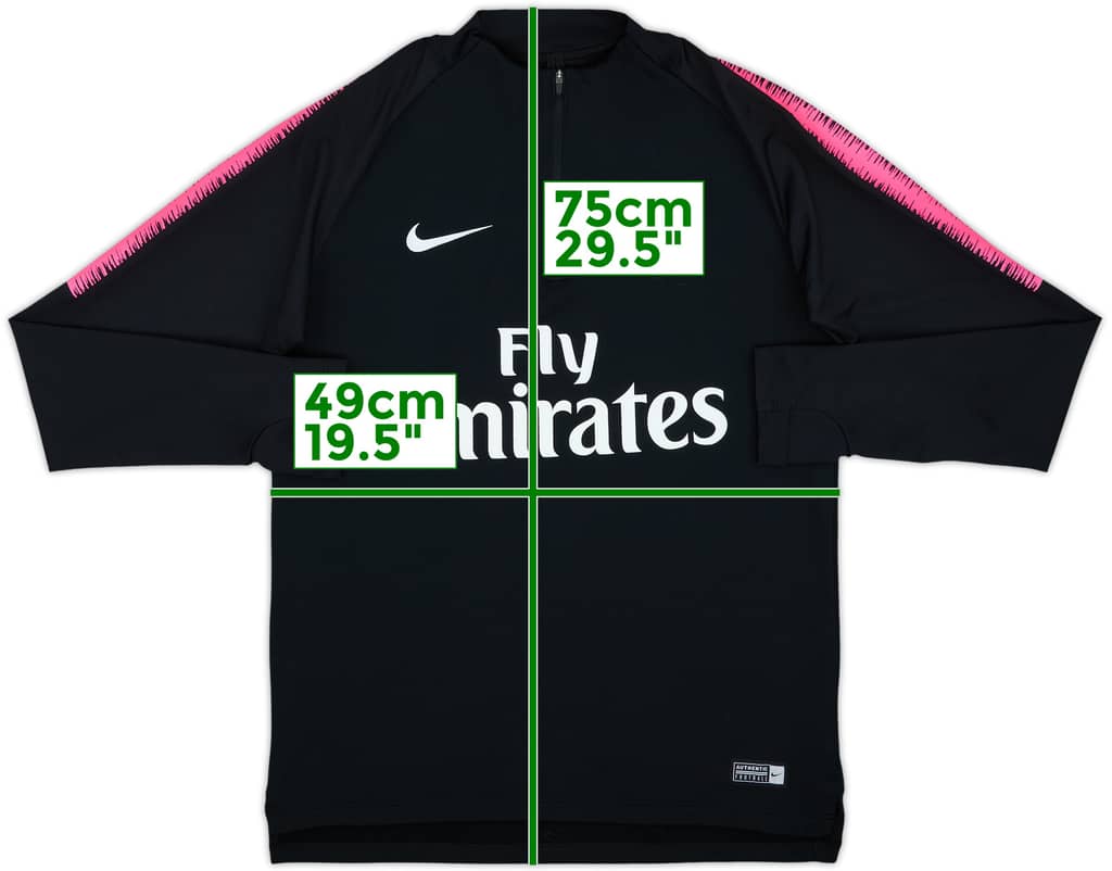 2018-19 Top de entrenamiento Nike con cremallera de 1/4 del Paris Saint-Germain - 8/10 - (M)