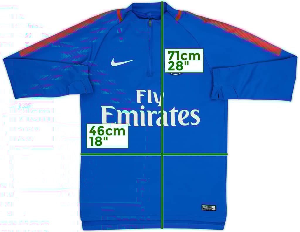 2018-19 Paris Saint-Germain Nike 1/4 Zip Drill Top - 6/10 - (S)