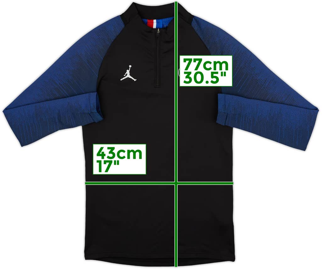 2020-21 Paris Saint-Germain Jordan 1/4 Zip Training Top - 8/10 - (S)
