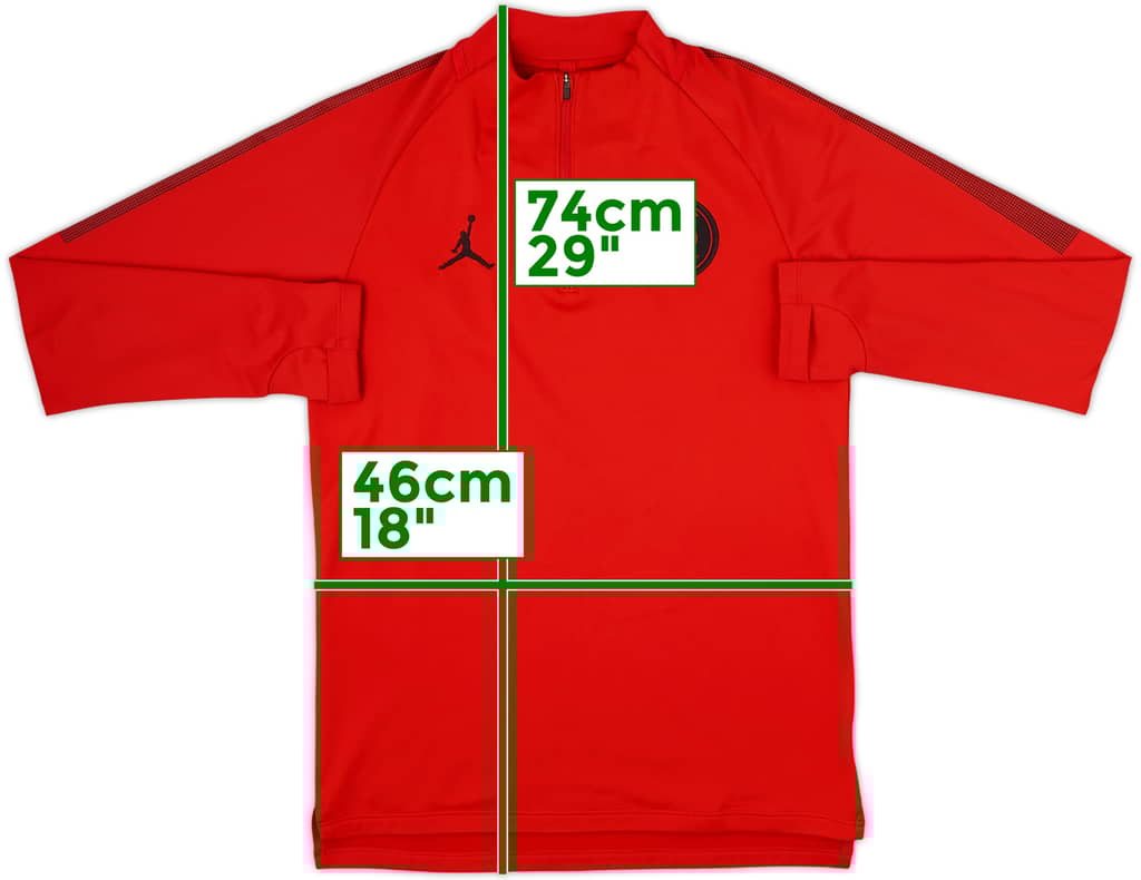 2018-19 Paris Saint-Germain Nike Jordan 1/4 Zip Drill Top - 8/10 - (S)