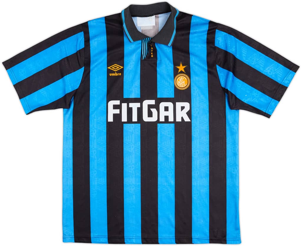 1991-92 Inter Milan Home Shirt - 8/10 - (XL)