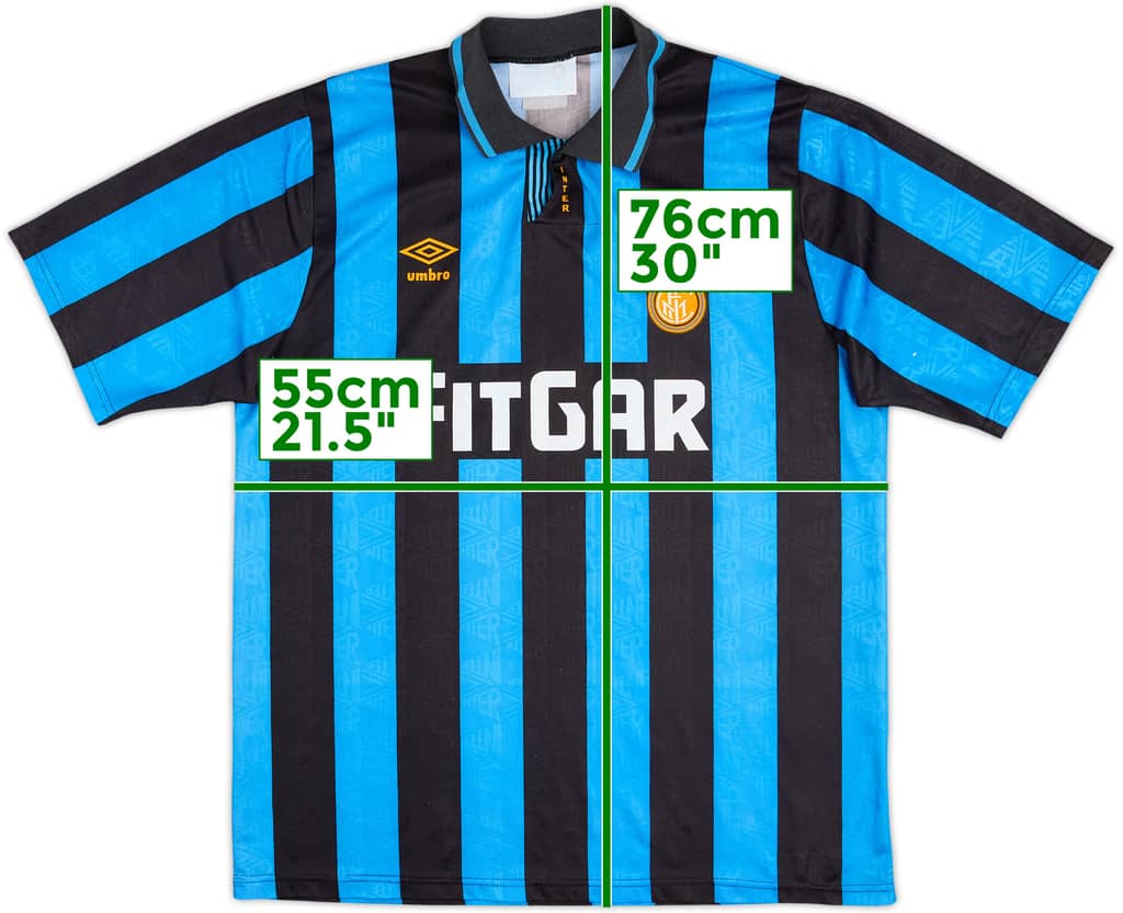 1991-92 Inter Milan Home Shirt - 8/10 - (XL)