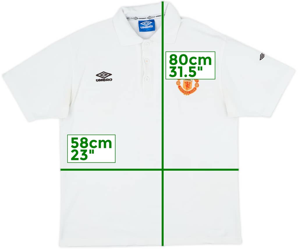 1996-97 Manchester United Umbro Polo Shirt - 9/10 - (L)