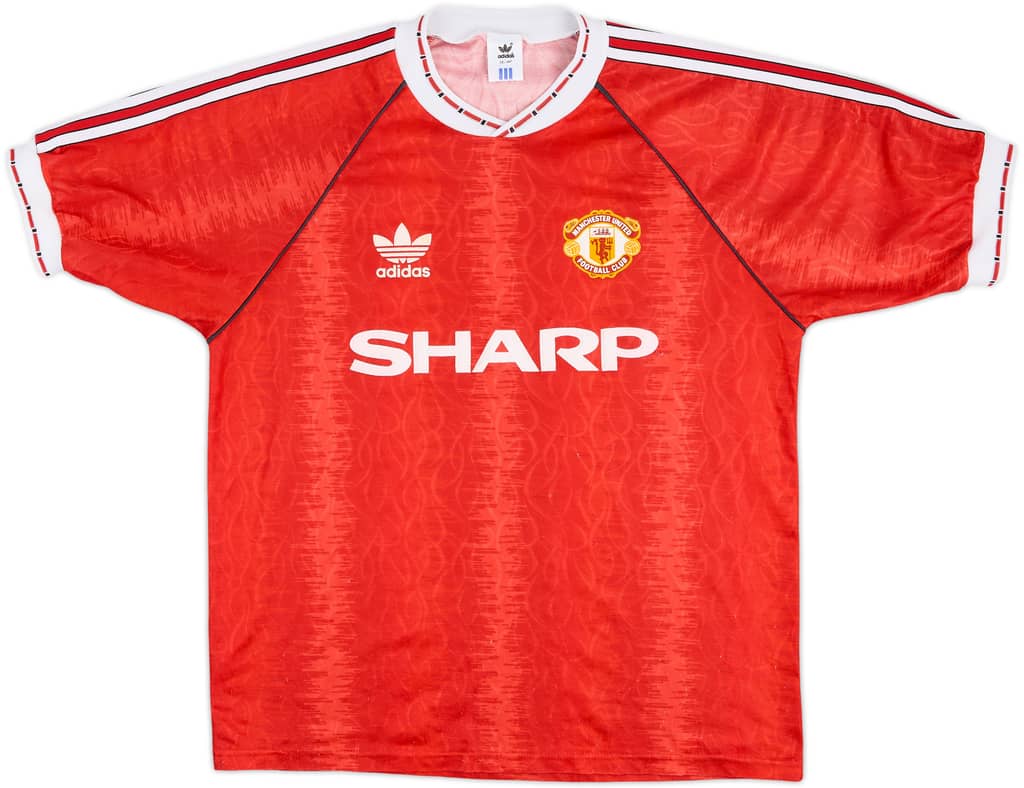 1990-92 Manchester United Home Shirt - 8/10 - (L)