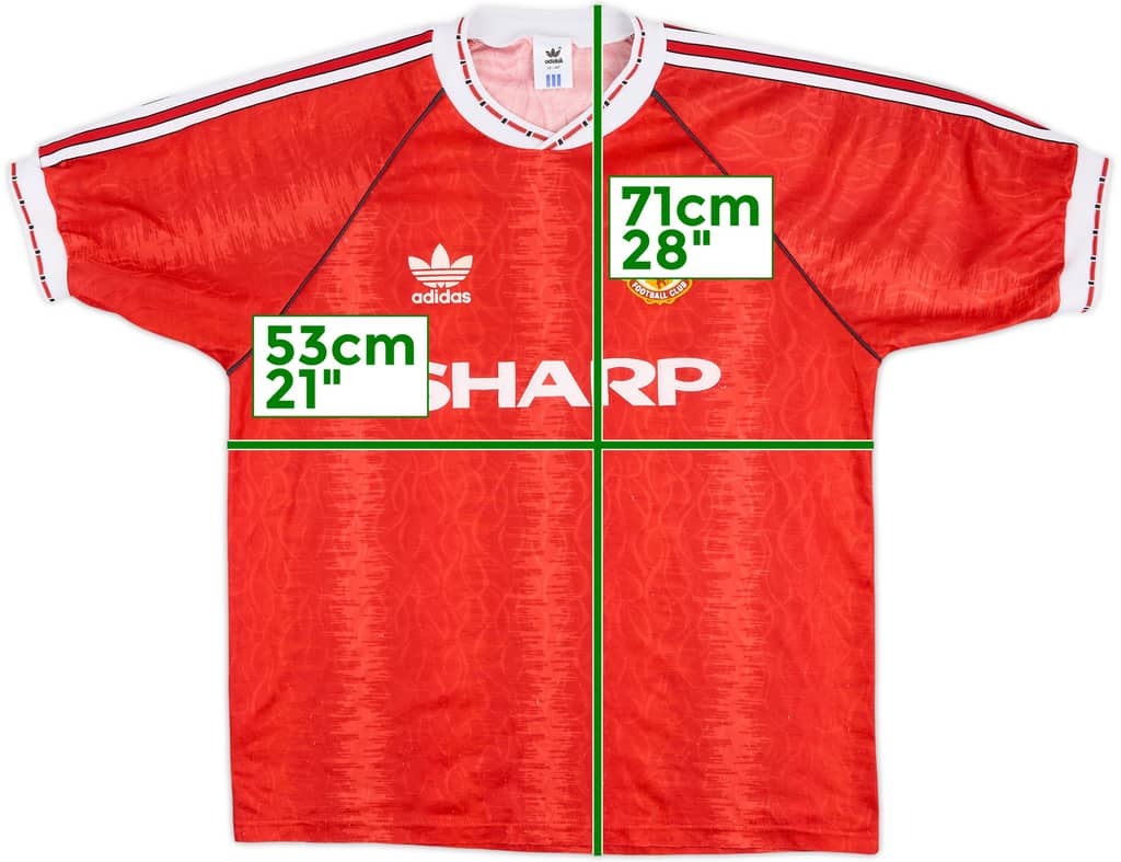 1990-92 Manchester United Home Shirt - 8/10 - (L)