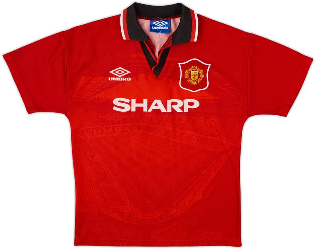 1994-96 Manchester United Home Shirt - 8/10 - (L.Boys)