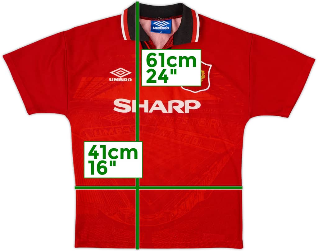 1994-96 Manchester United Home Shirt - 8/10 - (L.Boys)