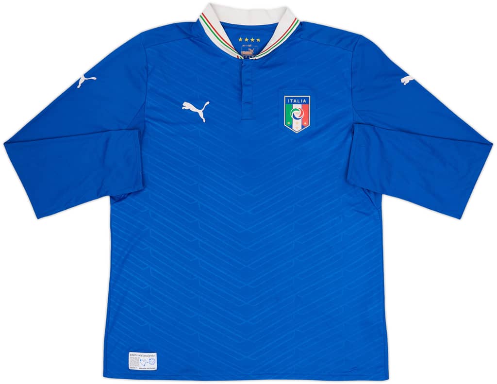 2012-13 Italy Home L/S Shirt - 6/10 - (XL)
