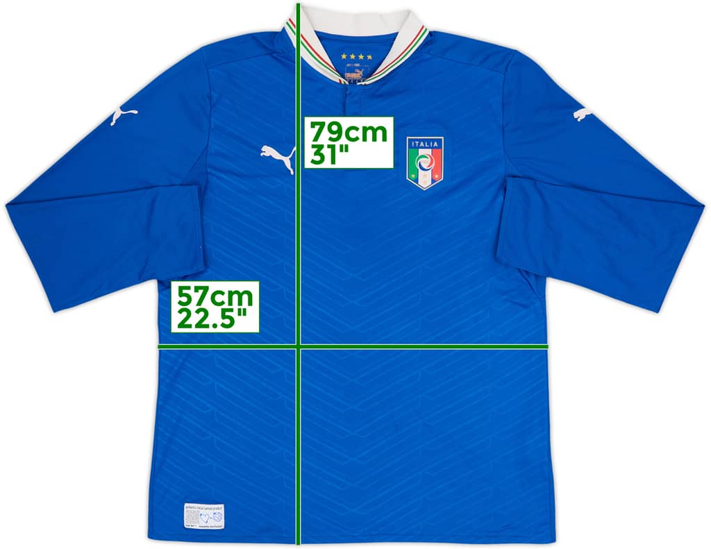 2012-13 Italy Home L/S Shirt - 6/10 - (XL)