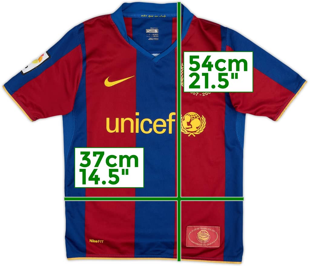 2007-08 Barcelona Home Shirt - 8/10 - (S.Boys)