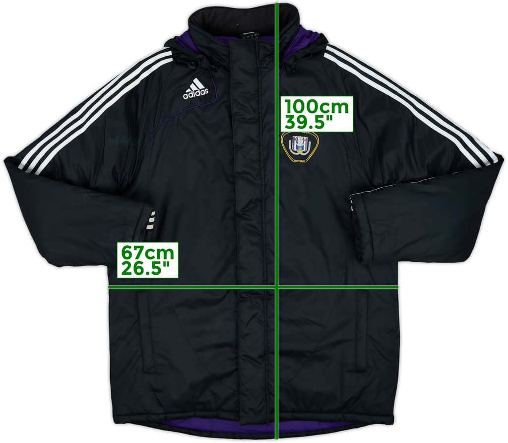 2008-09 Anderlecht adidas Padded Bench Coat - 6/10 - (L/XL)