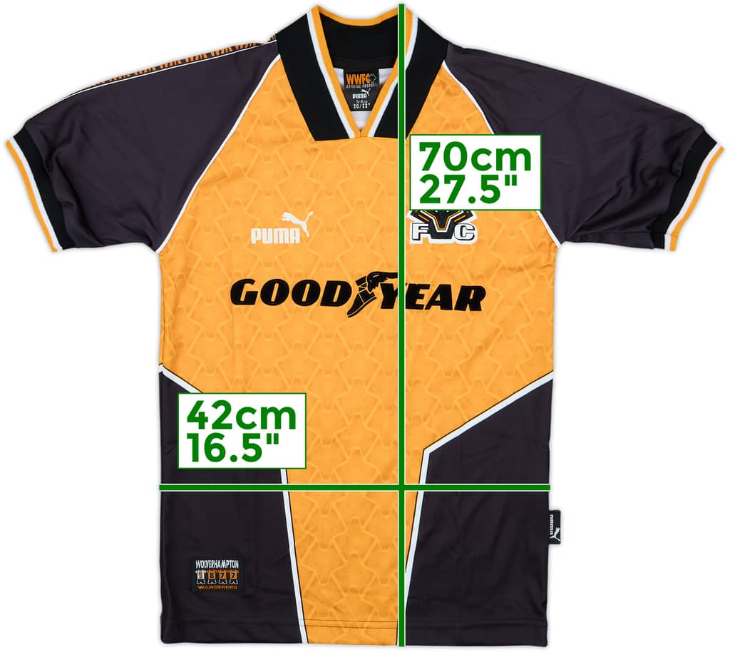 1996-98 Wolves Home Shirt - 9/10 - (M.Boys)