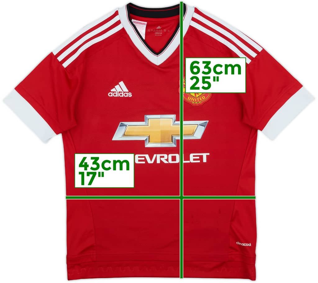 2015-16 Manchester United Home Shirt - 7/10 - (L.Boys)