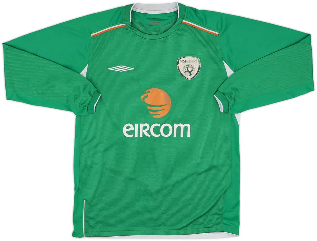 2004-06 Ireland Home L/S Shirt - 6/10 - (M)
